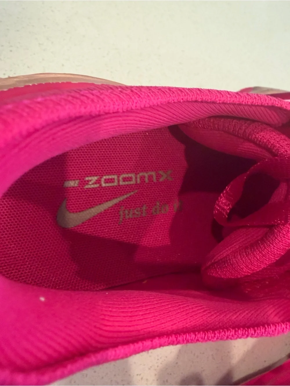 Nike Women's Pink Running zoom x invincible 3 shoes with Gold Accents size 9.5